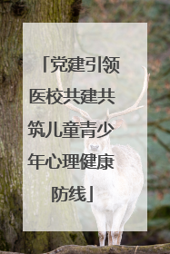 党建引领医校共建共筑儿童青少年心理健康防线