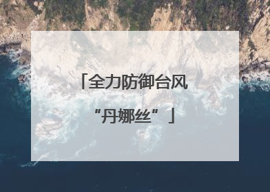 全力防御台风“丹娜丝”