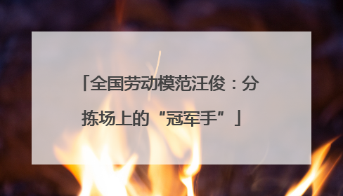 全国劳动模范汪俊：分拣场上的“冠军手”