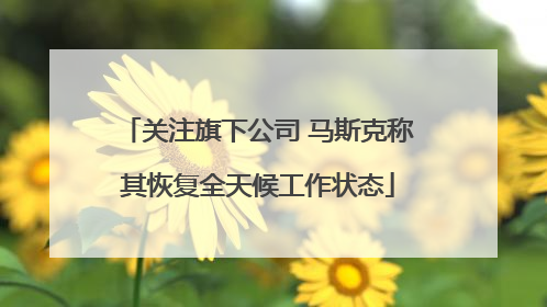 关注旗下公司 马斯克称其恢复全天候工作状态