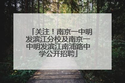 关注！南京一中明发滨江分校及南京一中明发滨江南浦路中学公开招聘