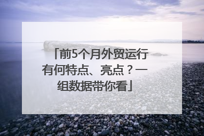 前5个月外贸运行有何特点、亮点？一组数据带你看