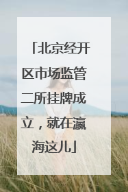 北京经开区市场监管二所挂牌成立，就在瀛海这儿