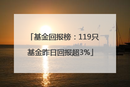 基金回报榜：119只基金昨日回报超3%
