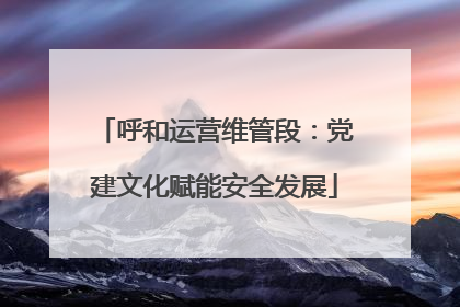 呼和运营维管段：党建文化赋能安全发展