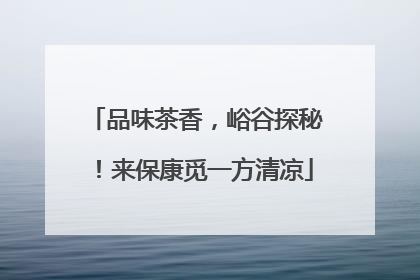 品味茶香，峪谷探秘！来保康觅一方清凉