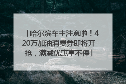 哈尔滨车主注意啦！420万加油消费券即将开抢，满减优惠享不停
