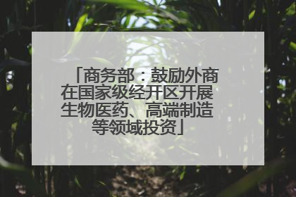 商务部：鼓励外商在国家级经开区开展生物医药、高端制造等领域投资