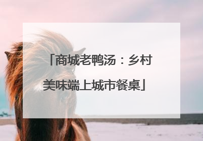 商城老鸭汤：乡村美味端上城市餐桌