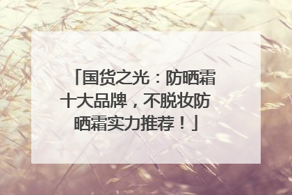 国货之光：防晒霜十大品牌，不脱妆防晒霜实力推荐！