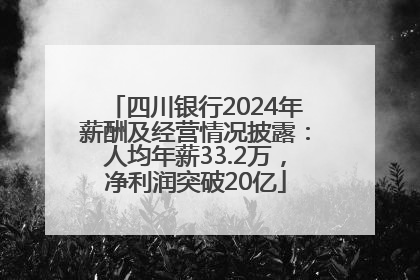 四川银行2024年薪酬及经营情况披露：人均年薪33.2万，净利润突破20亿