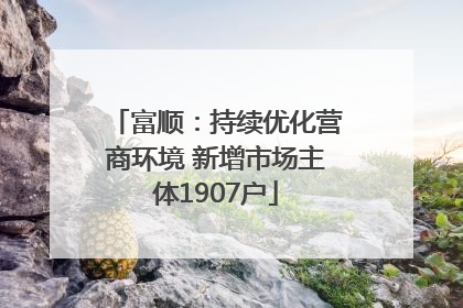 富顺：持续优化营商环境 新增市场主体1907户
