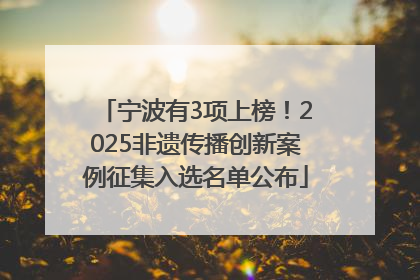 宁波有3项上榜！2025非遗传播创新案例征集入选名单公布