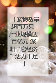 宠物数量超百万只 产业规模达百亿元 深圳“它经济”活力十足