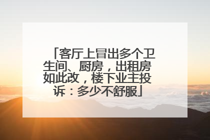 客厅上冒出多个卫生间、厨房，出租房如此改，楼下业主投诉：多少不舒服