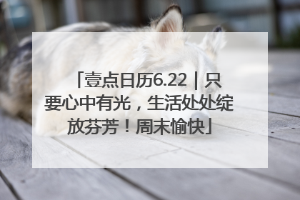 壹点日历6.22｜只要心中有光，生活处处绽放芬芳！周末愉快