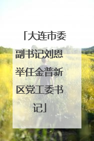 大连市委副书记刘恩举任金普新区党工委书记