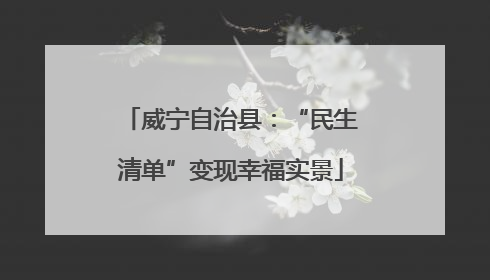 威宁自治县：“民生清单”变现幸福实景