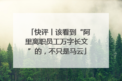 快评丨该看到“阿里离职员工万字长文”的，不只是马云