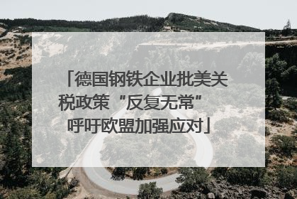 德国钢铁企业批美关税政策“反复无常” 呼吁欧盟加强应对