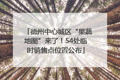 德州中心城区“果蔬地图”来了！54处临时销售点位置公布