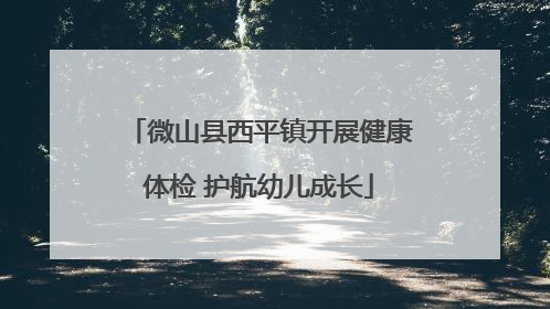 微山县西平镇开展健康体检 护航幼儿成长