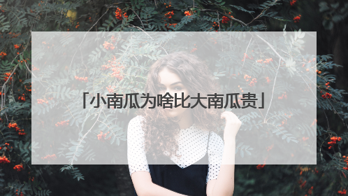 小南瓜为啥比大南瓜贵