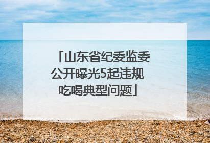 山东省纪委监委公开曝光5起违规吃喝典型问题