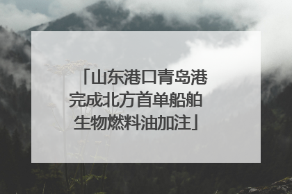 山东港口青岛港完成北方首单船舶生物燃料油加注