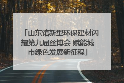 山东馆新型环保建材闪耀第九届丝博会 赋能城市绿色发展新征程