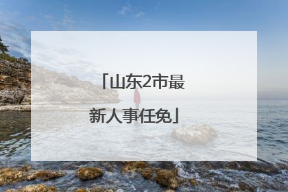山东2市最新人事任免
