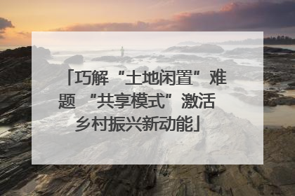 巧解“土地闲置”难题 “共享模式”激活乡村振兴新动能