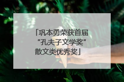 巩本勇荣获首届“孔夫子文学奖”散文类优秀奖