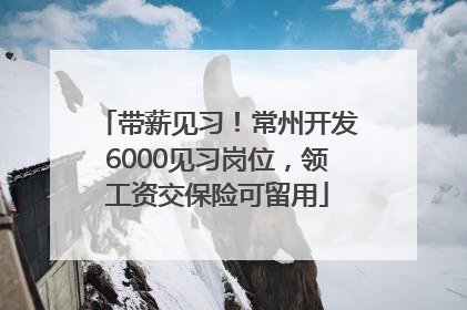 带薪见习！常州开发6000见习岗位，领工资交保险可留用