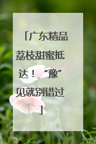 广东精品荔枝甜蜜抵达！“豫”见就别错过