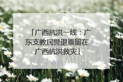 广西抗洪一线：广东支教民警退票留在广西抗洪救灾