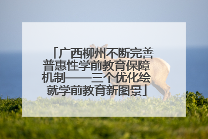 广西柳州不断完善普惠性学前教育保障机制——三个优化绘就学前教育新图景