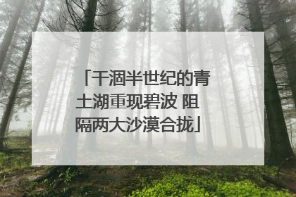 干涸半世纪的青土湖重现碧波 阻隔两大沙漠合拢
