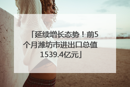 延续增长态势！前5个月潍坊市进出口总值1539.4亿元