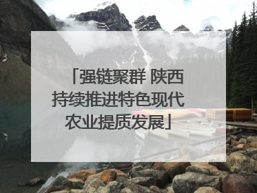 强链聚群 陕西持续推进特色现代农业提质发展