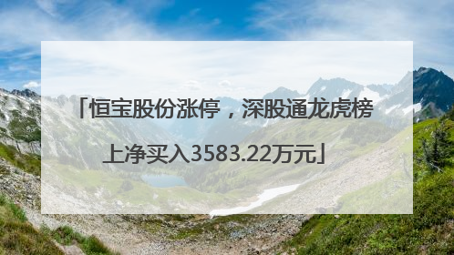 恒宝股份涨停，深股通龙虎榜上净买入3583.22万元
