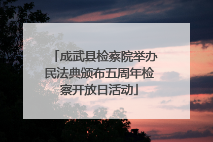 成武县检察院举办民法典颁布五周年检察开放日活动