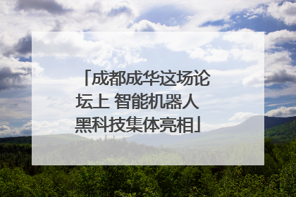 成都成华这场论坛上 智能机器人黑科技集体亮相