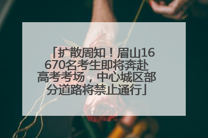 扩散周知！眉山16670名考生即将奔赴高考考场，中心城区部分道路将禁止通行