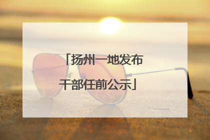 扬州一地发布干部任前公示