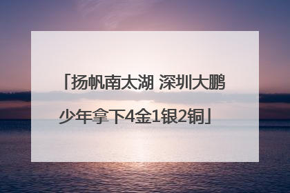 扬帆南太湖 深圳大鹏少年拿下4金1银2铜