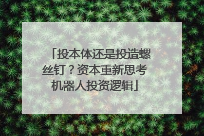 投本体还是投造螺丝钉？资本重新思考机器人投资逻辑