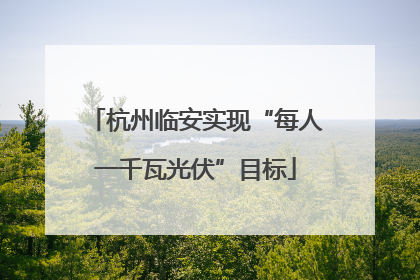 杭州临安实现“每人一千瓦光伏”目标