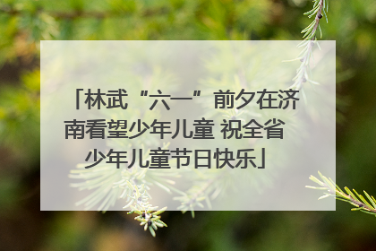 林武“六一”前夕在济南看望少年儿童 祝全省少年儿童节日快乐