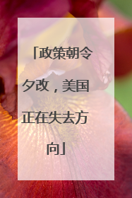 政策朝令夕改，美国正在失去方向